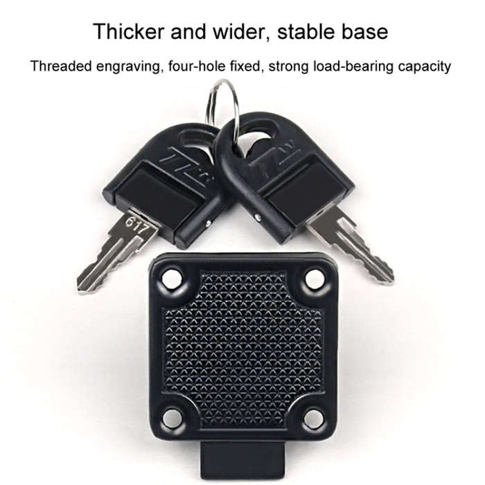 Drawer Lock Furniture Closet Door Office Filing Cabinet Lock, Model: 138-22(Black Folding Key)