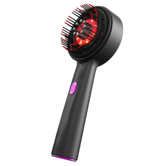 630nm Red Light Massage Comb Scalp Care Liquid Guide Hair Growth Instrument(Deep Gray)