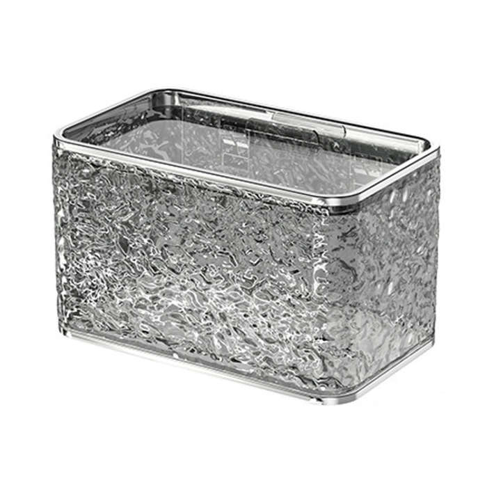 Bathroom No-Punch Tissue Organizer Household Wall Mounted Tissue Box, Color: Transparent Gray Sin...