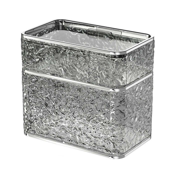 Bathroom No-Punch Tissue Organizer Household Wall Mounted Tissue Box, Color: Transparent Gray Dua...