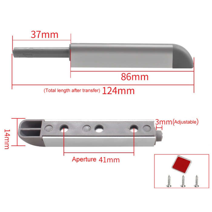Cabinet Door Magnetic Self-rebounder Drawer Invisible Press Spring Door Opener(Black)