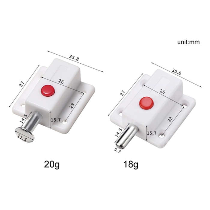 2pcs Plastic Cabinet Door Spring Latch Window Door Bolts Safety Latch Lock, Style: Without Lid Black