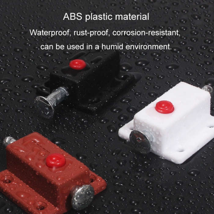 2pcs Plastic Cabinet Door Spring Latch Window Door Bolts Safety Latch Lock, Style: With Lid White