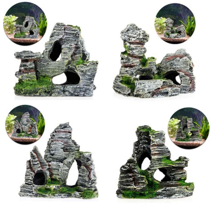 Aquarium Aquascape Accessories Resin Fish Tank Wigwam Landscape Decoration, Style: Model B