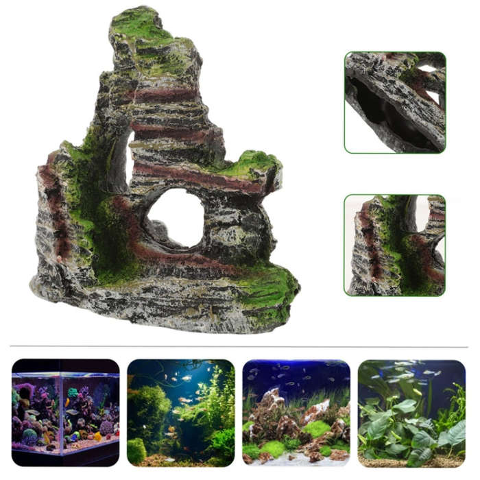 Aquarium Aquascape Accessories Resin Fish Tank Wigwam Landscape Decoration, Style: Model B
