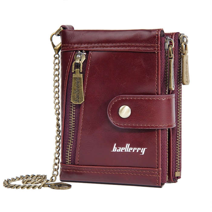 Baellerry D3261 Retro Multi-card Slot Double-zipper Short Wallet Coin Purse(Coffee)