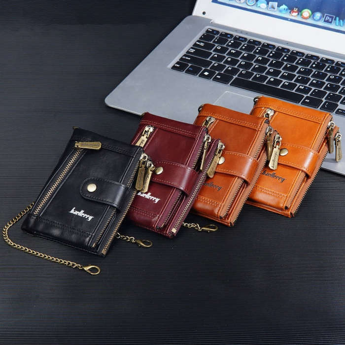 Baellerry D3261 Retro Multi-card Slot Double-zipper Short Wallet Coin Purse(Coffee)