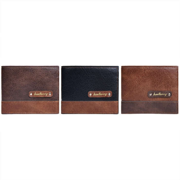 Baellerry DR112 RFID Anti-theft Splicing Horizontal Thin Zipper Wallet Card Holder(Dark Brown)
