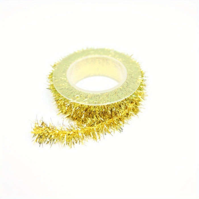2.8m /Roll Christmas Glitter Striped Ribbon Bow DIY Decorative Ribbon Gift Packaging Ribbon(Gold)