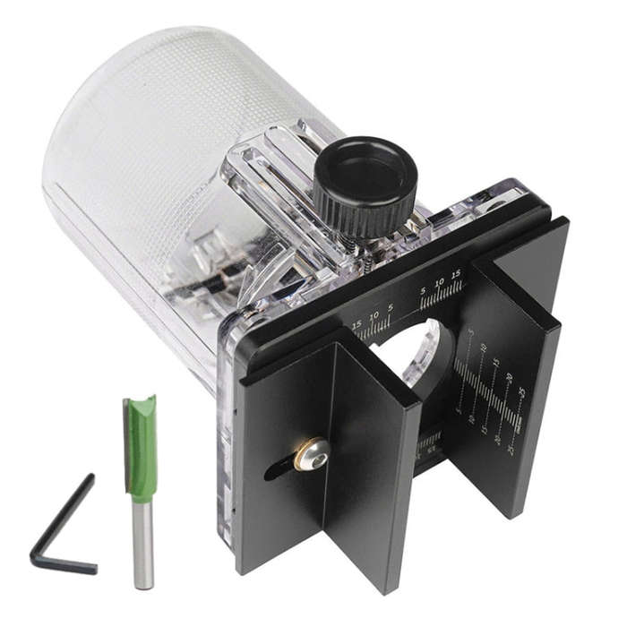 2 In 1 Woodworking Trimming Slotting Bracket Invisible Fasteners Wardrobe Opening Punching Locato...