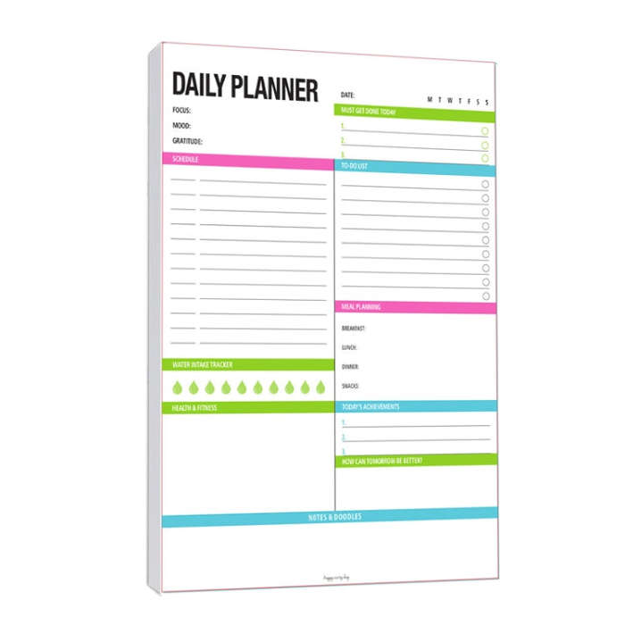 B5 52 Sheets Weekly Planner Tear-away Notepad Schedule Book To Do List Day Priorities(Style F)