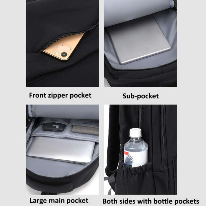 Solid Color Backpack Teenager School Bag Travel Shoulder Bag For Men Women(White)