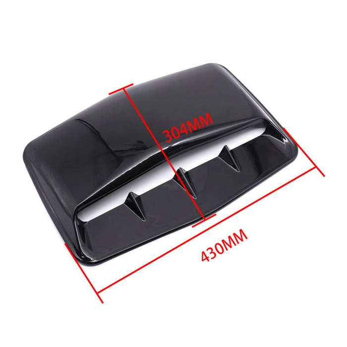 Universal Carbon Car Hood Scoop Air Flow Intake Decorative Turbo Bonnet Vent Cover With Tape(Black)