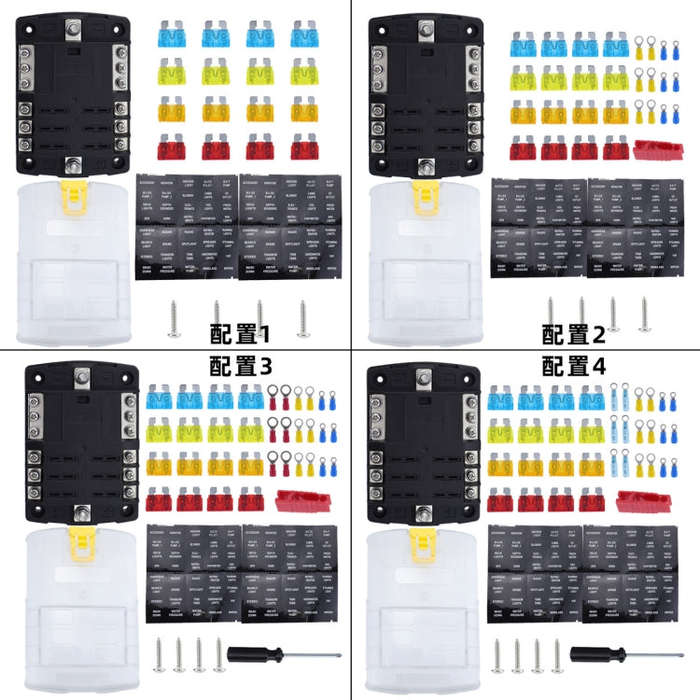 6-Way LED Indicator Fuse Box Socket For RV And Yacht, Set: Configuration 1