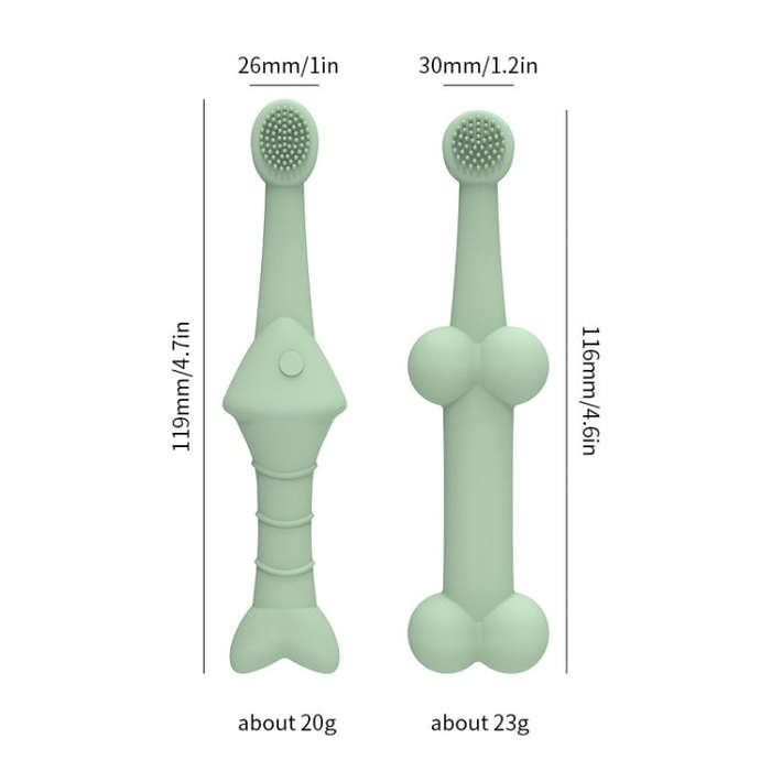 2pcs / Set Cats And Dogs Silicone Toothbrush Pet Oral Cleaning Care Tool(Blue)