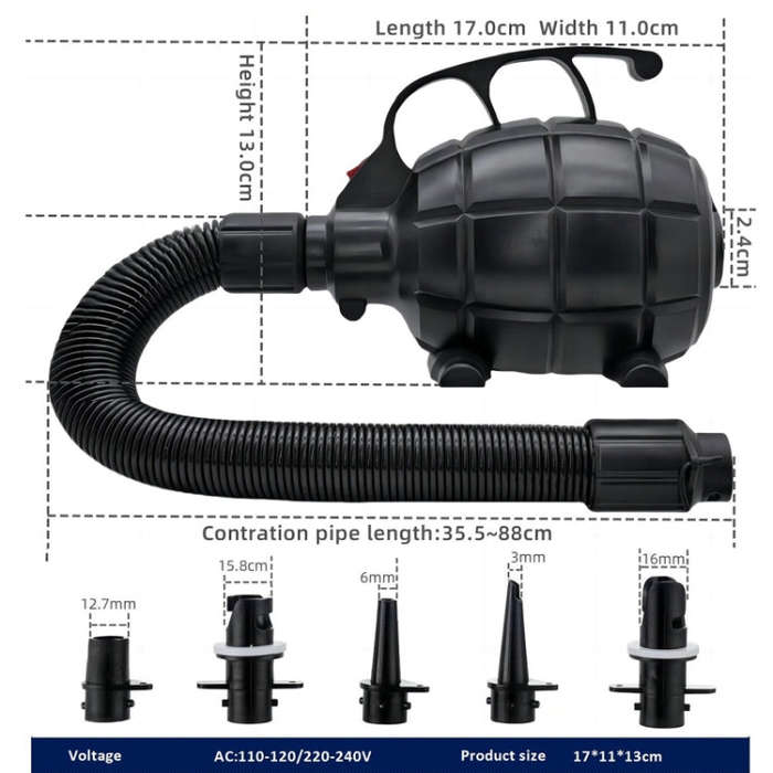 Electric Air Pump Household Inflatable Pump 600W High Power Electric Inflator, Plug: EU Plug