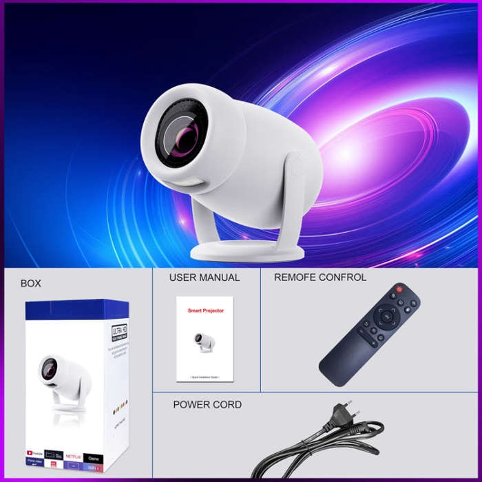 HY400 Android 12.0 System Intelligent Projector Portable Family Projector AU Plug