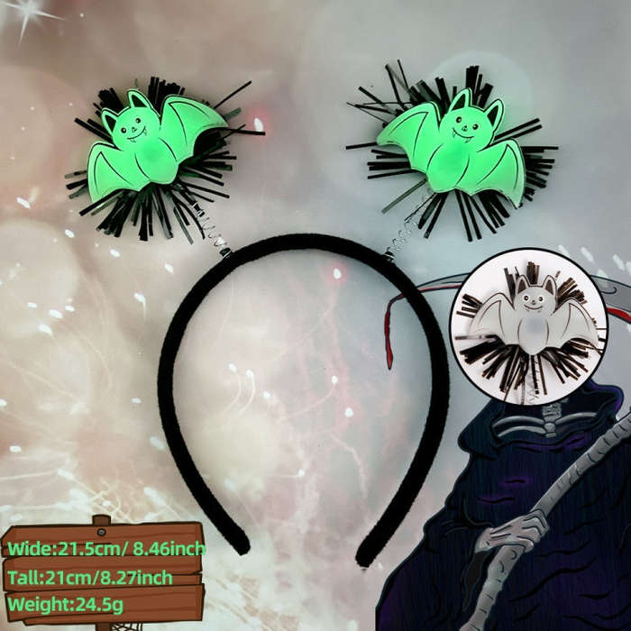 Halloween Horror Hair Accessories Luminous Headband Party Luminous Props, Color: Bat