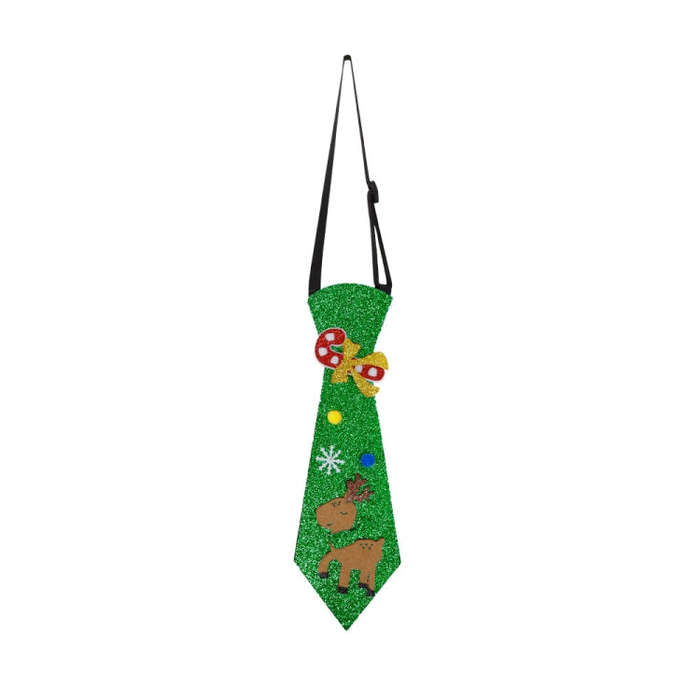 Christmas Children Cartoon Ties Holiday Party Performance Costume Props, Color: Green Elk