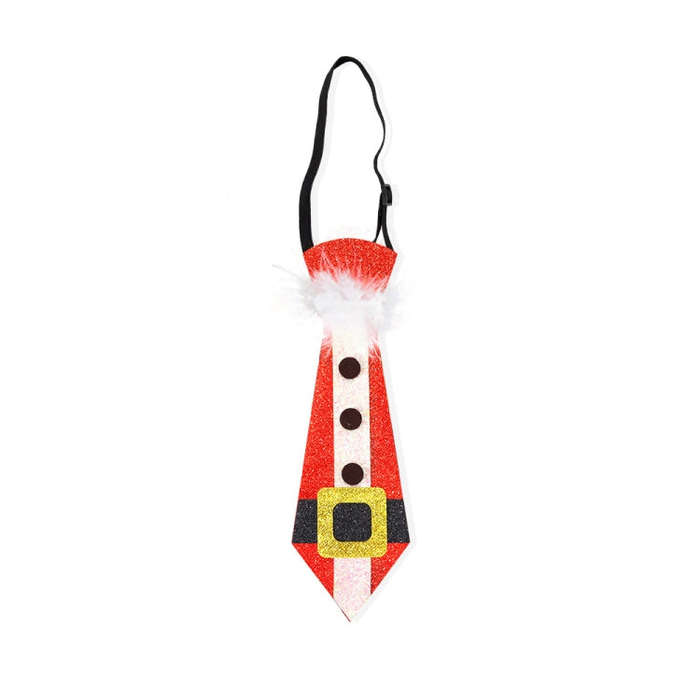 Christmas Children Cartoon Ties Holiday Party Performance Costume Props, Color: Santa Cloth