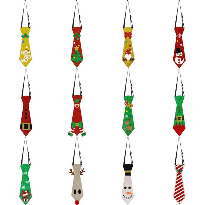 Christmas Children Cartoon Ties Holiday Party Performance Costume Props, Color: HOHO Beard