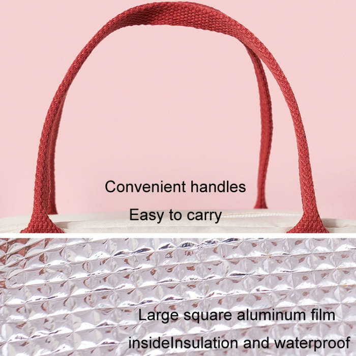 Thickened Portable Thermal Lunch Bag Waterproof Large Capacity Bento Bag With Badge(Purple)