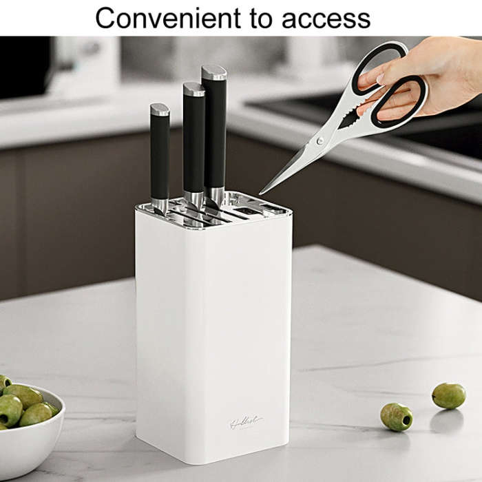 Kitchen Knife Organizer Household Cooking Knife Storage Rack(White)