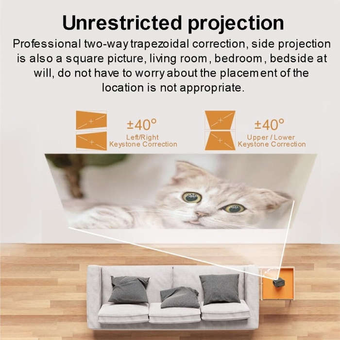 Same Screen Version For Mobile Phone Portable Mini Projector Smart Home Theater(EU Plug)