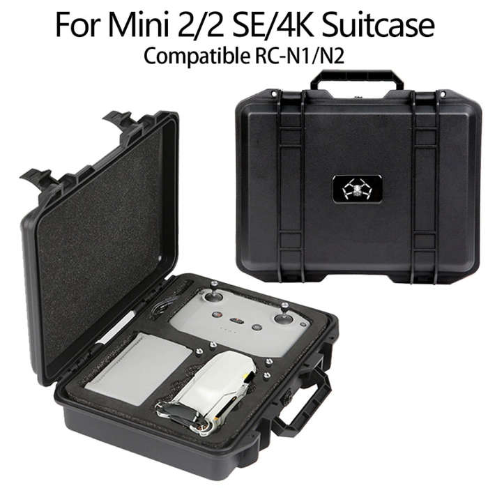 For DJI Mini 4K / Mini 2 SE / Mini 2 Suitcase Explosion-Proof Box Compatible With RC-N1 / N2(Black)
