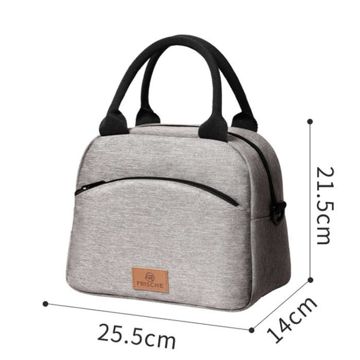 FRISCHE Portable Handheld Insulated Lunch Pack Outdoor Picnic Large Capacity Bento Bag(Pink)