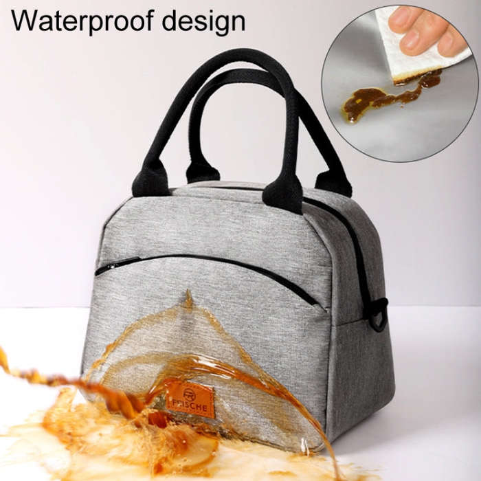 FRISCHE Portable Handheld Insulated Lunch Pack Outdoor Picnic Large Capacity Bento Bag(Gray)