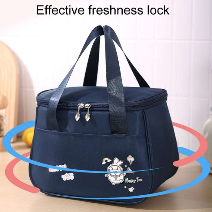 Portable Handheld Insulated Lunch Pack Outdoor Picnic Thicked Bento Bag(Pink)