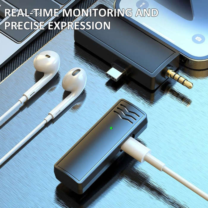 3 In 1 Wireless Lavalier Microphone For iPhone Type-C / USB-C 3.5mm Jack Smartphone SLR Camera PC...