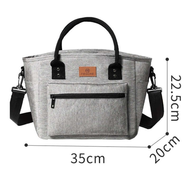 FRISCH Portable Handheld Insulated Lunch Pack Outdoor Picnic Thicked Bento Bag(Black)