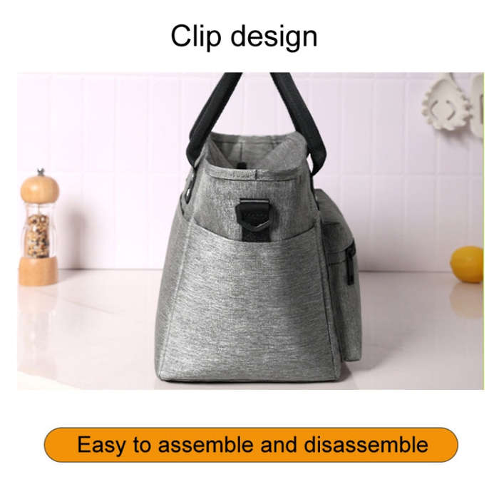 FRISCH Portable Handheld Insulated Lunch Pack Outdoor Picnic Thicked Bento Bag(Gray)