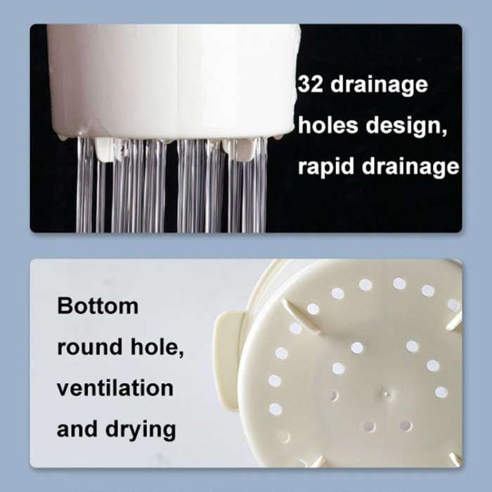 Multifunctional Household Chopsticks Spoon Storage Rack Double-layer Kitchen Drain Holder(Light B...