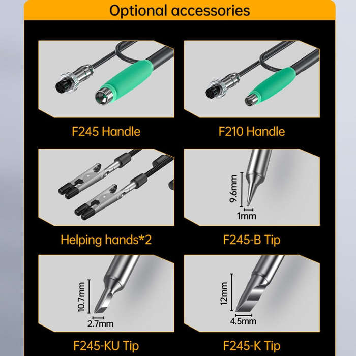 FNIRSI 200W Intelligent Constant Temperature Electric Soldering Iron Station, Set: US Plug F210 K...