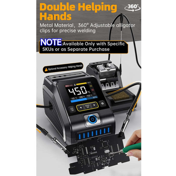 FNIRSI 200W Intelligent Constant Temperature Electric Soldering Iron Station, Set: US Plug F245 U...