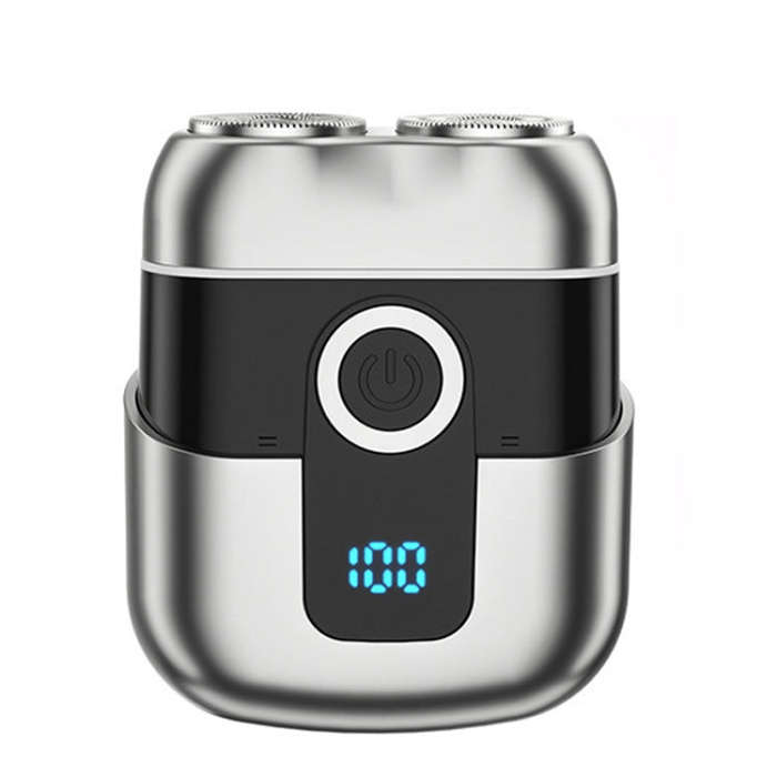 Double Ring Magnetic Electric Shaver Travel Portable Rechargeable Full Body Washable Men Razor(Si...
