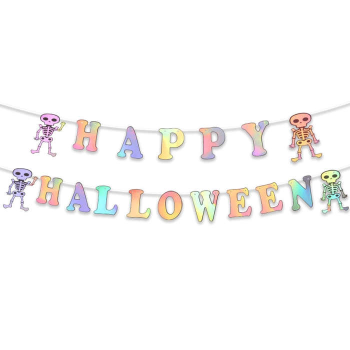 Halloween Party Letter Hanging Ornaments Decorative Flags Party Scene Decoration Props(Colorful)