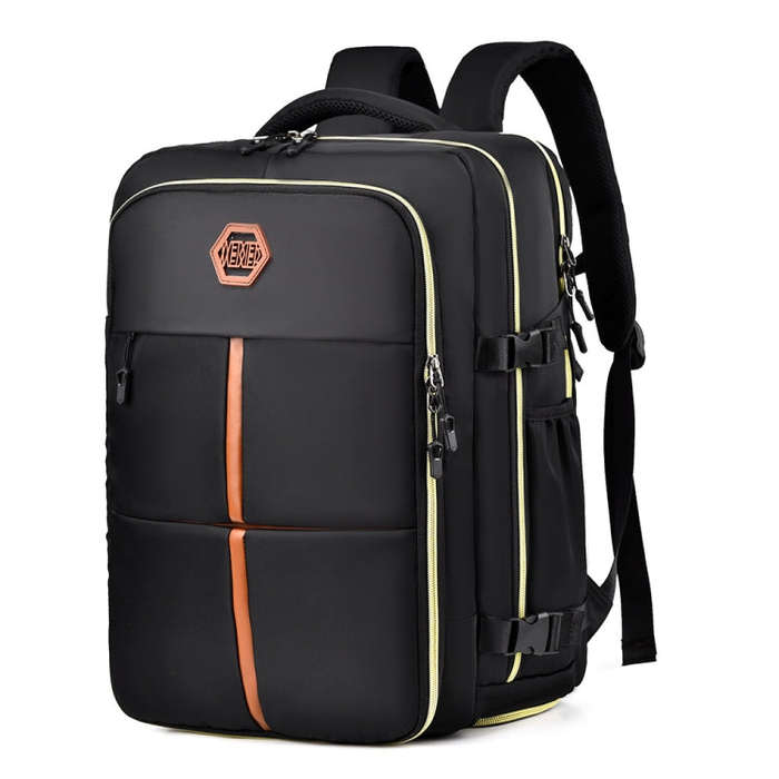 WEIXIER B717 Large Capacity Travel Shoulder Bag Simple Students Universal Schoolbag(Black)