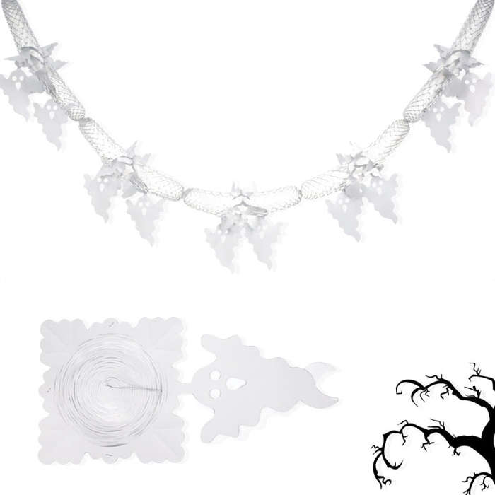 3m Halloween Honeycomb Garland Pendant Spider Bat Party Flag Scene Layout Props(Ghost)