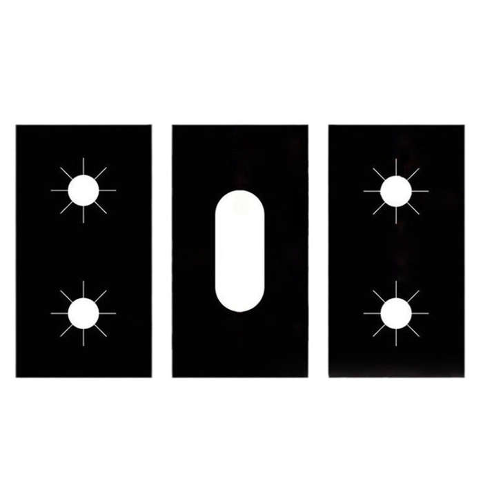 3pcs / Set 5 Holes Gas Oven Stove Grease Protection Cleaning Pad(Black)