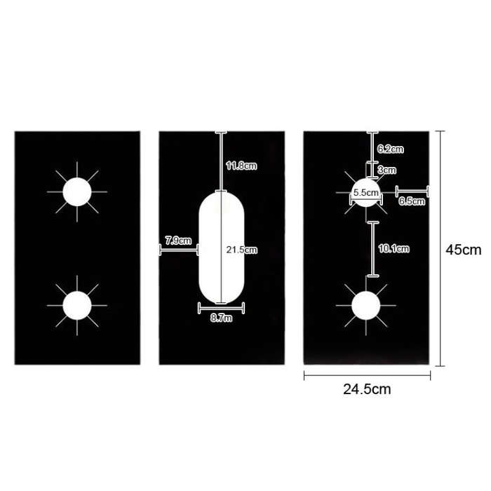 3pcs / Set 5 Holes Gas Oven Stove Grease Protection Cleaning Pad(Black)