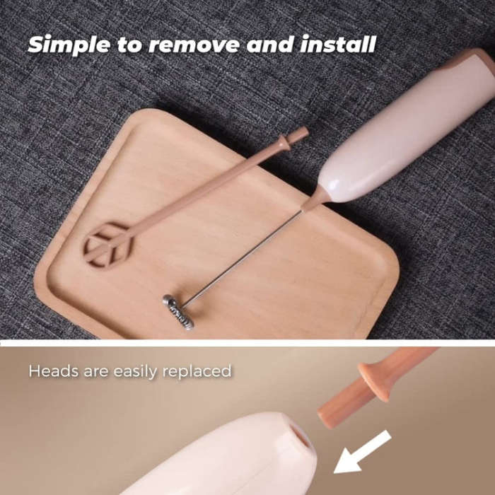 Handheld Electrical Milk Powder Mixer Children Complementary Food Making Stirring Stick(Brown)