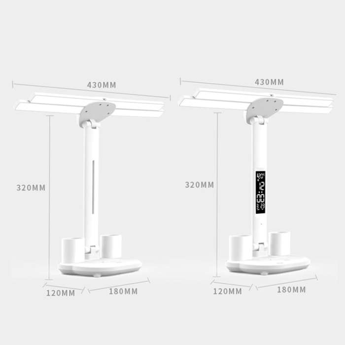 4-head Desk Lamp Foldable Reading Lamp 3-gear Color Adjustment, Spec: Charging Basic Model