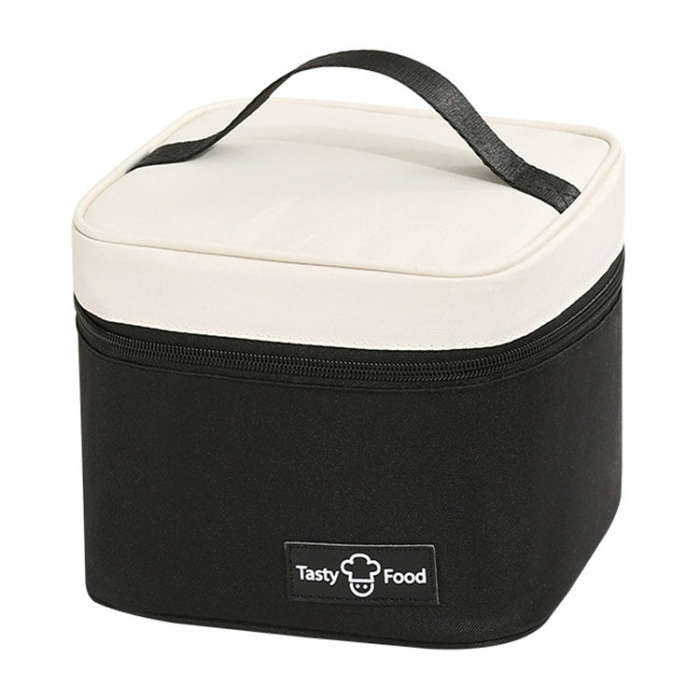Portable Handheld Insulated Lunch Pack Outdoor Picnic Bento Bag(Black)