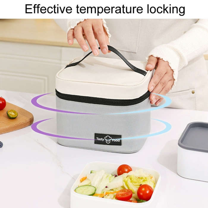 Portable Handheld Insulated Lunch Pack Outdoor Picnic Bento Bag(Black)