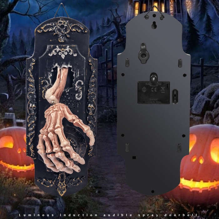 Halloween Induction Spray Doorbell Hand Movable Luminous Sounding Scary Doorbell