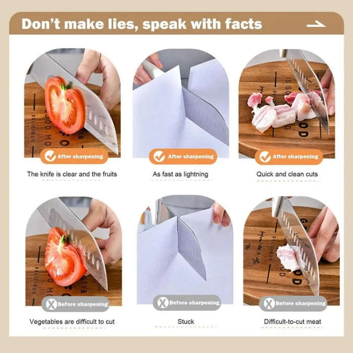 4 In 1 Knife Sharpener 4-Stage Kitchen Quick Sharpening Stone Manual Sharpening Tool(Orange)